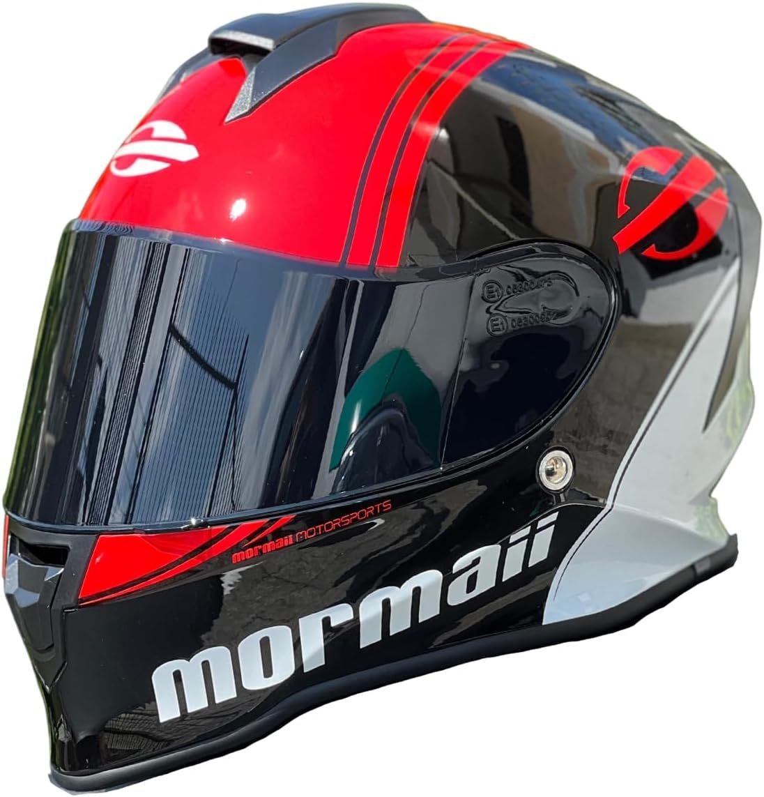 Capacete de Moto Mormaii M1 Phase Vermelho Preto Branco Brilho Original